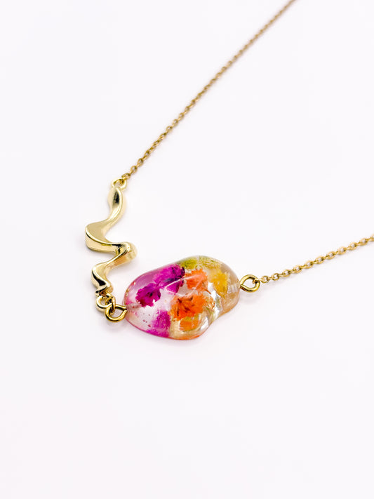 Fleur de Soleil Liquid Pebble Necklace