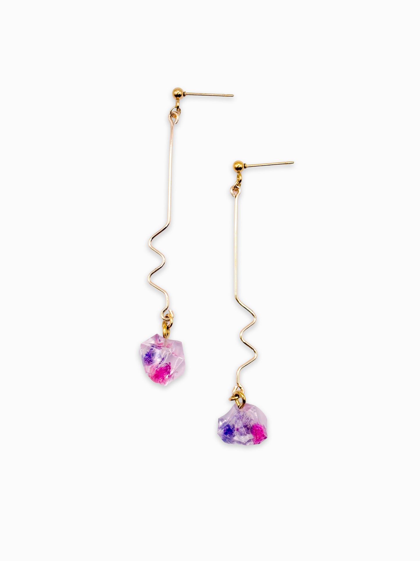 La Vie en Violet Crystal Wiggle Drop Earrings