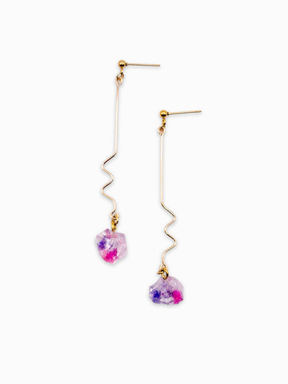 La Vie en Violet Crystal Wiggle Drop Earrings