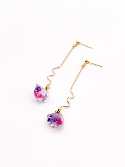 La Vie en Violet Crystal Wiggle Drop Earrings