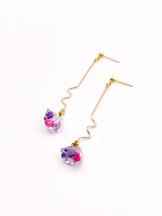 La Vie en Violet Crystal Wiggle Drop Earrings