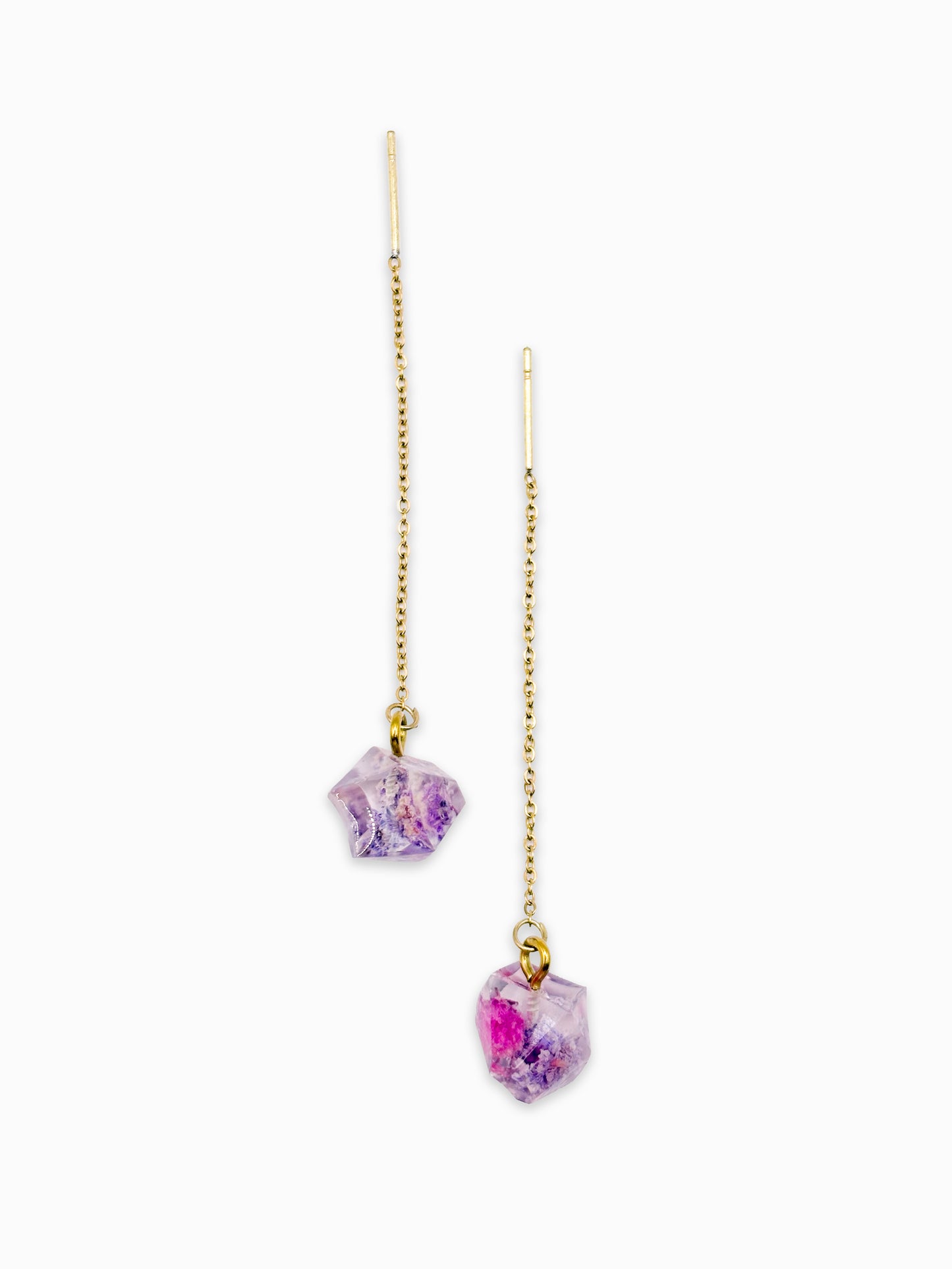 La Vie en Violet Crystal Mini Threader Earrings