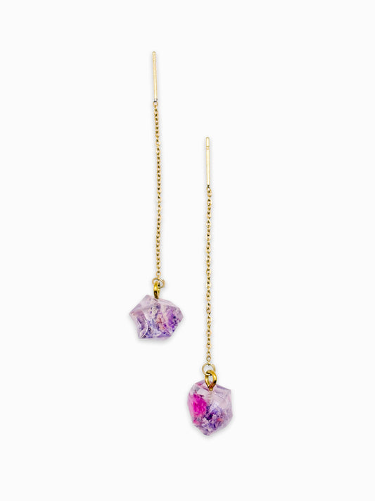 La Vie en Violet Crystal Mini Threader Earrings