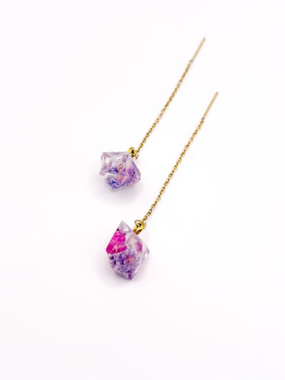 La Vie en Violet Crystal Mini Threader Earrings