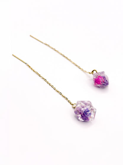 La Vie en Violet Crystal Mini Threader Earrings