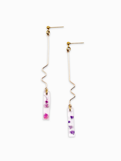La Vie en Violet Linear Wiggle Drop Earrings
