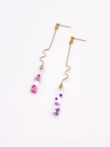 La Vie en Violet Linear Wiggle Drop Earrings
