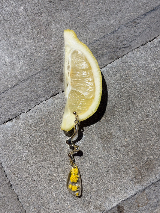 Limoncello Romance Faceted Liquid Drop Oorbellen