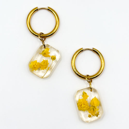 Limoncello Romance Emerald Cut Oorbellen