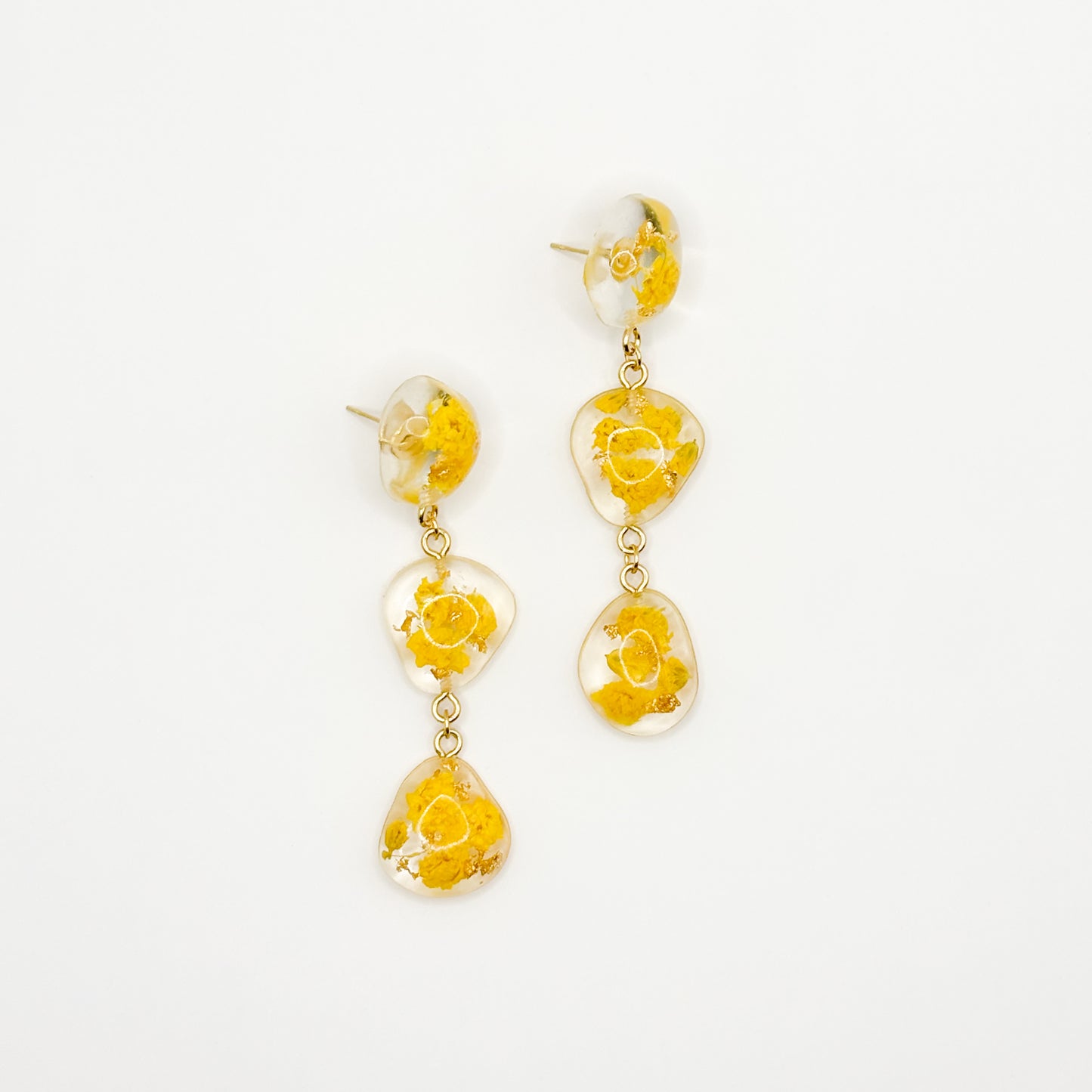 Limoncello Romance Small 3-Pebble Drop Oorbellen
