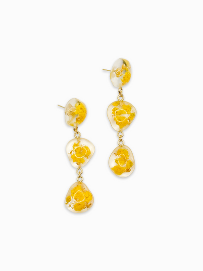 Limoncello Romance Small 3-Pebble Drop Earrings