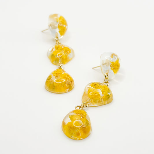 Limoncello Romance Small 3-Pebble Drop Earrings