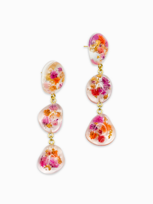 The Blossom Chapter Large Pebble 3-Drop Earrings