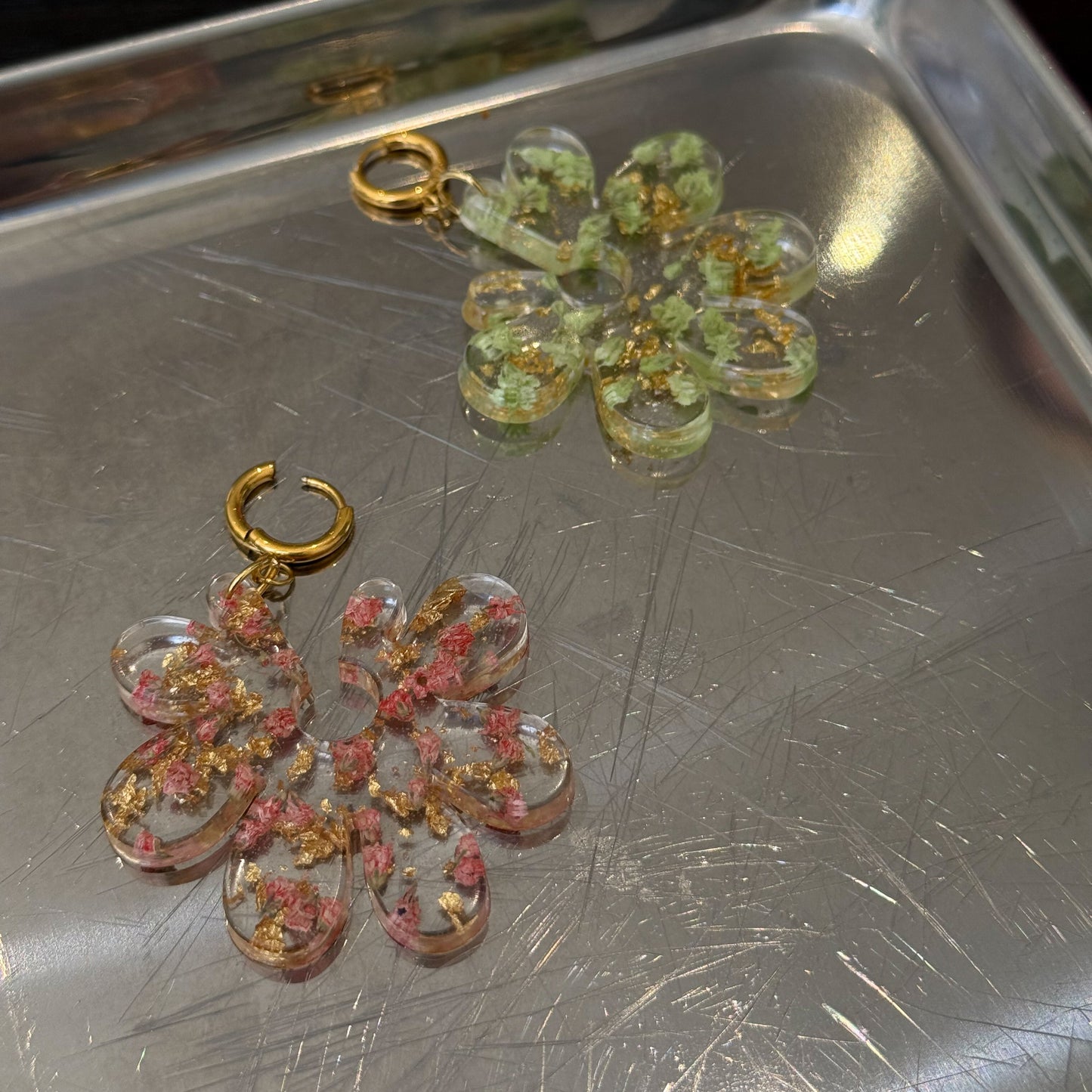Strawberry Matcha Organic Fleur Earrings