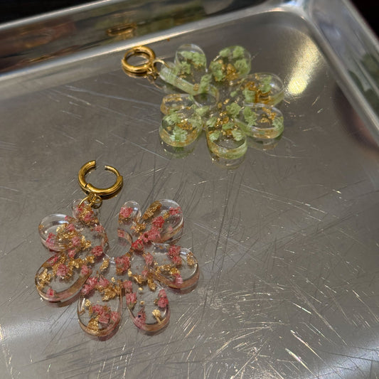 Strawberry Matcha Organic Fleur Earrings